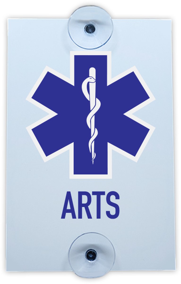 Autobord Logo - Arts - Blauw - 10x15cm - met rechte hoeken
