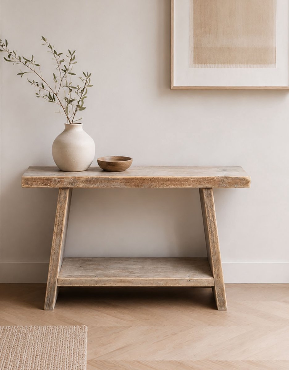 Steigerhouten kruk - Bankje - Met legplank - Gebruikt hout - Oud hout - 70x19,5x47 cm