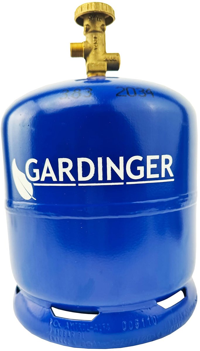 GARDINGER Actieset lege vulbare propaangasfles van 2,5 kg met veiligheidsventiel, adapter vulslang (alternatief voor GAZ R907) — afbeelding 4