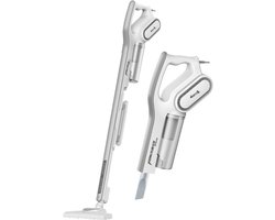 Steelstofzuiger Met Snoer-Handstofzuiger 2-in-1-Zakloos-Cycloonfilter Met HEPA 13-600W 25kPa 0,6L-Voor Vloer, Bank, Auto En Tapijt-Wit