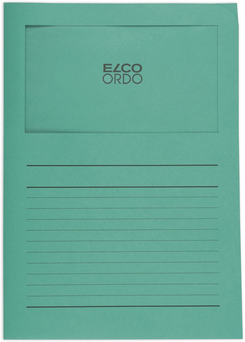 Elco Ordo Cassico L-map met venster A4 100 stuks 220 x 310 mm smaragdgroen