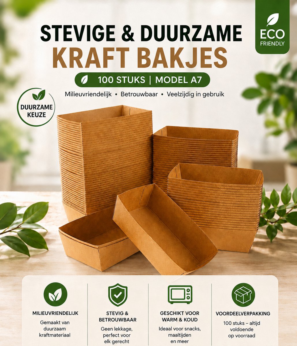 Snackbak A7 - 100st. - bruin - kraft - 94x65x35mm - IMES PACK