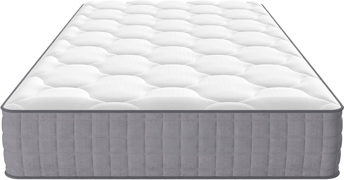 HAUSS SPOLE Pocketveringmatras 90x200 cm - 7 Zones met H3 Stevigheid - 25 cm Hoog - Ergonomisch en Ademend - Wit