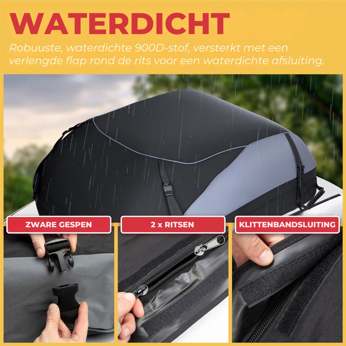 SNJY® Dakkoffer - Daktas - Dakkoffers - 400 Liter - 104L x 90B x 43H cm - Zwart – foto 7