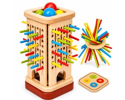 Montessori Houten Speelgoed 3-in-1 Stokspel – Educatief Spel voor Kleurherkenning – Cadeau 3 Jaar - Kinderspellen