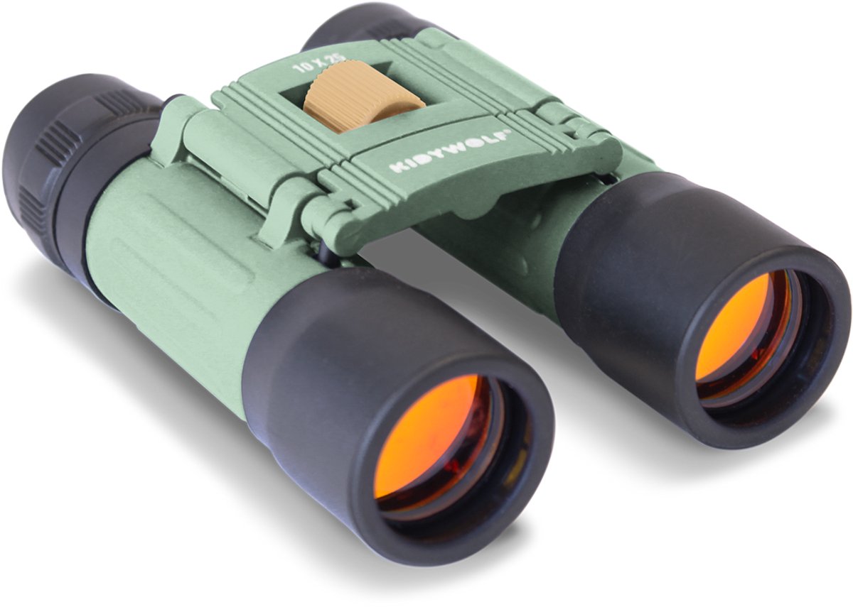 KIDYWOLF KIDYBINOCULAR Kinder Verrekijker Groen – 10x Vergroting, Kompas, Schokbestendig, 5+