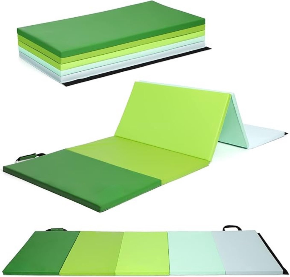 Gymnastics Mat - Opvouwbare Zachte Vloermat – Gymmat – Fitnessmat – Turnmat met Handvatten – Sportmat – Speelmat – Tumblingmat voor Kinderen – Speelmat voor Activiteiten – 195 x 75 x 3 cm – Bosmotief