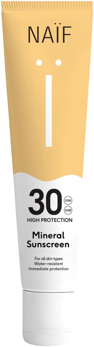 Naïf Zonnebrandcrème SPF30 - Natuurlijke Zonnebrand factor 30 - Waterbestendig - 50 ml tube Zonnebrand