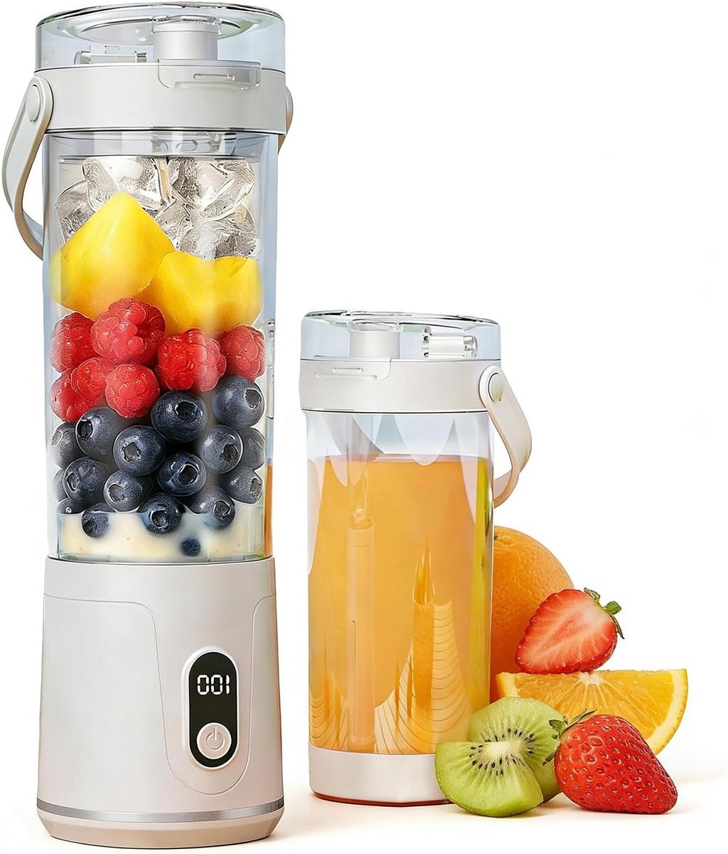 Mini Blender - Persoonlijke Blender - Smoothies Maken - Compact Ontwerp - 250 ml - Wit