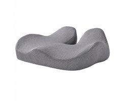 LYH® Ergonomisch Zitkussen Auto en Bureaustoel - Hoogte 12 cm - Traagschuim - 3D Mesh - Grijs