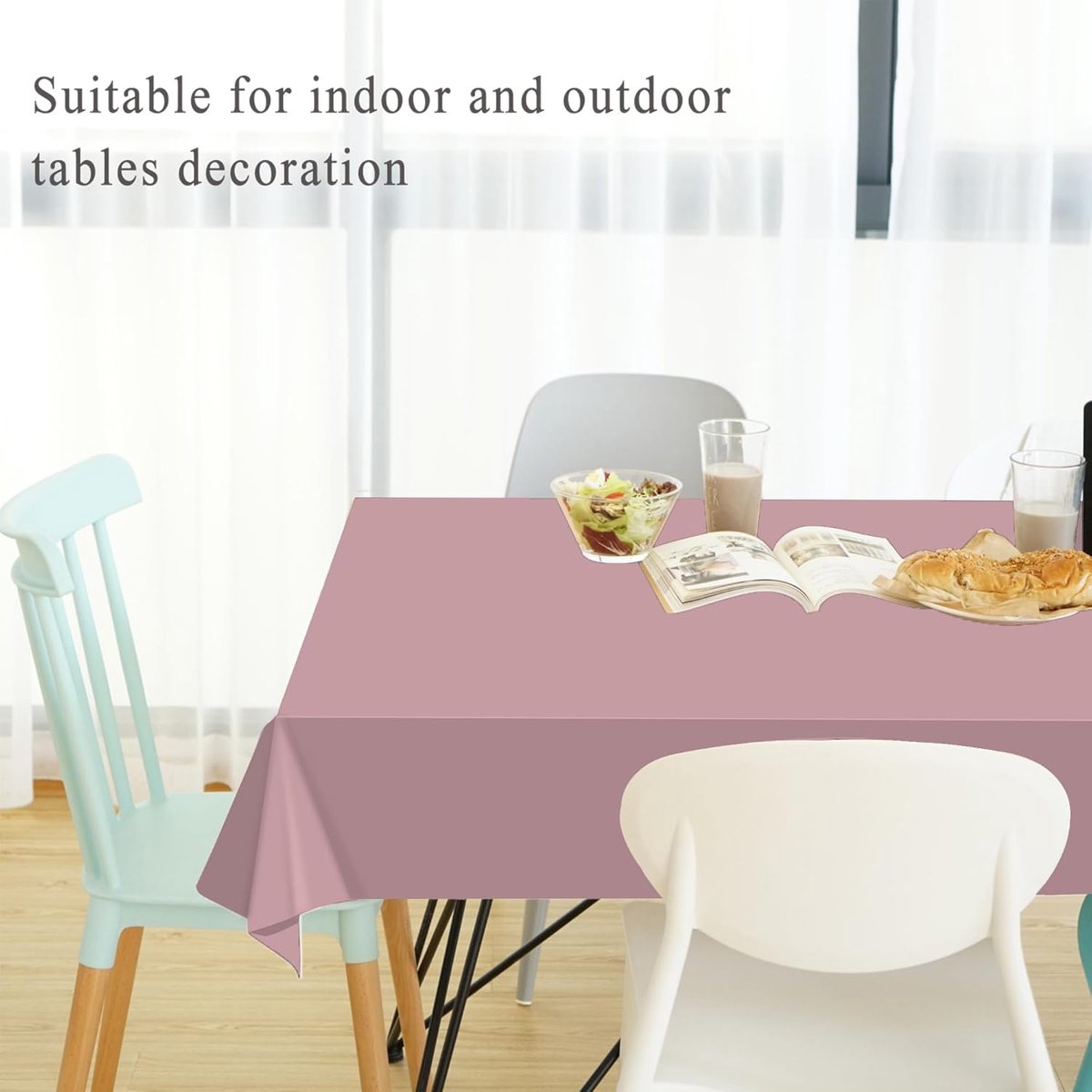 Wegwerp Tafelkleed - Plastichoes - Feestelijke Decoratie - Waterproof - 137x274cm - Roze