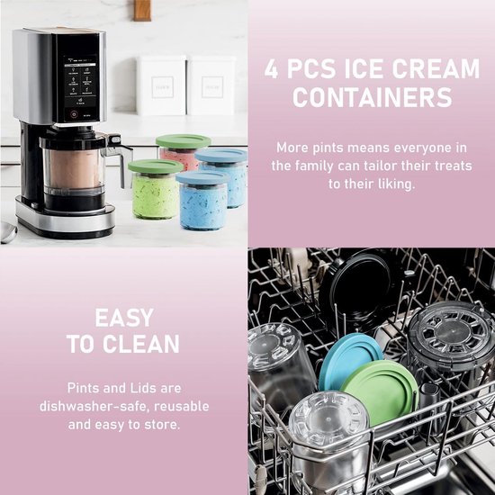 IJsmachine Containers - Pinten Deksel Sets - Zelf IJs Maken - Vaatwasmachinebestendig - 2 Stuks - Blauw Groen — afbeelding 3