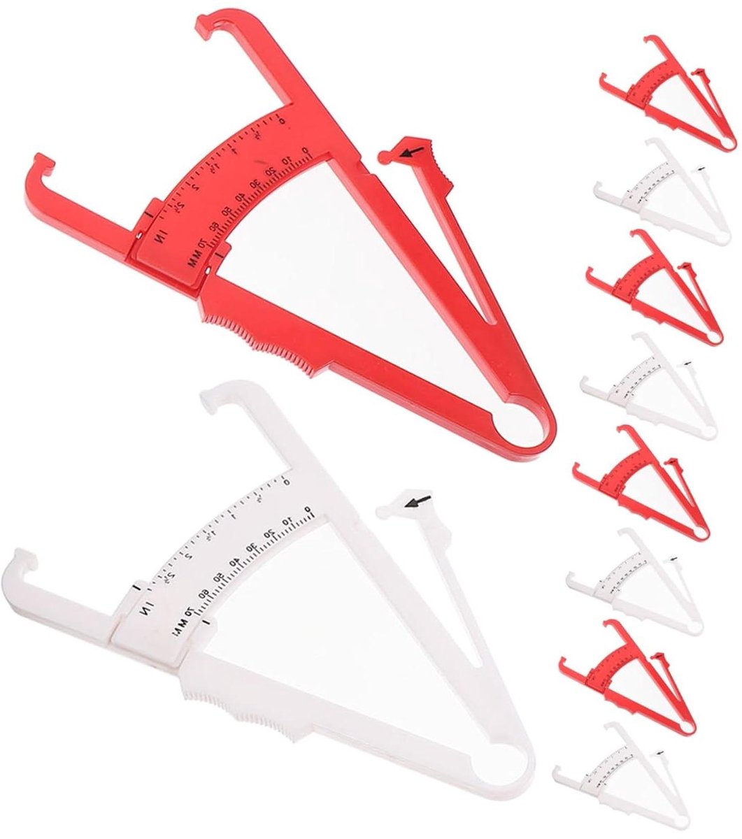 Vetmeetinstrument Schuifmaat - Lichaamsmeting Tang - Fitness Voortgang - Hoge Gevoeligheid - 10 Stuks - Diverse kleuren
