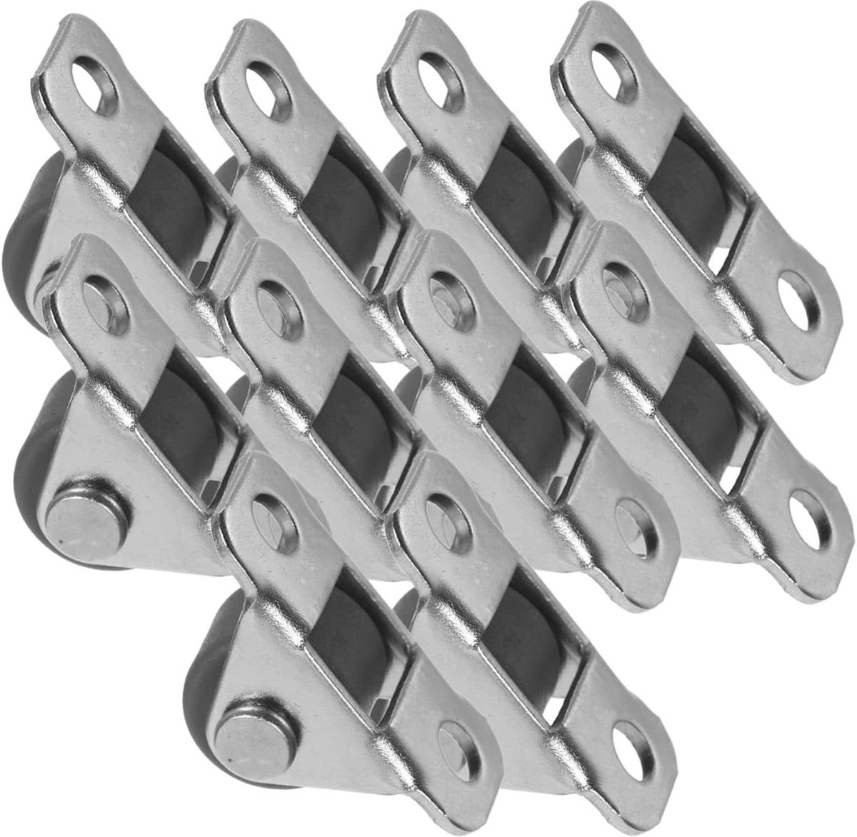 Vaste Zwenkwielen - Stille Kastrollers - Meubels Verplaatsen - Verborgen Ontwerp - 10 Stuks - Zilver