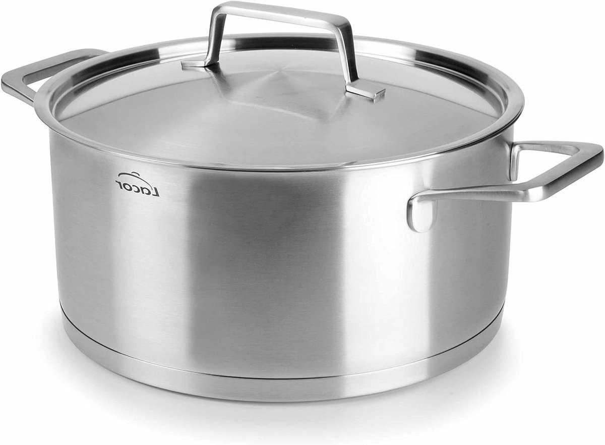 Braadpan met deksel - Kookpan Stoofpan - Langzaam Garen - Sandwich Bodem - 1.5 Liter - Zilver