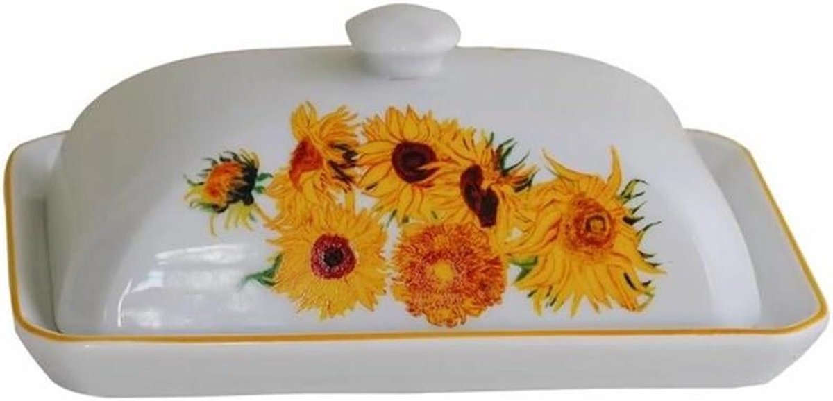 Botercontainer Keramiek - Kaasdoos Boter - Boter Vers Houden - Europees Design - 6 inch - Wit