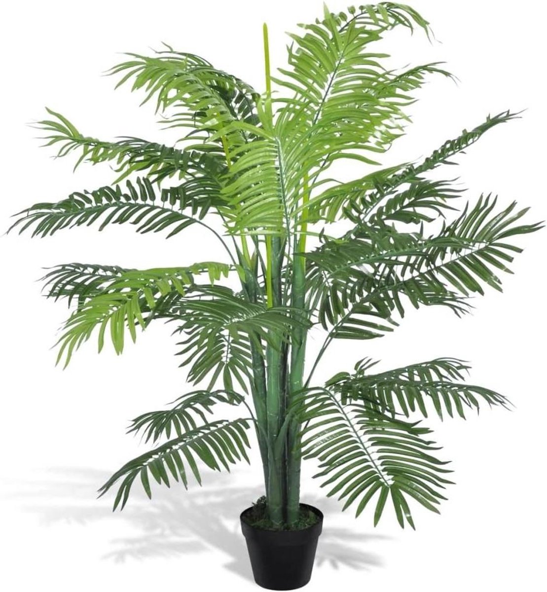 Kunstplant Palmboom - V-vormige Bladeren - Binnen Decoratie - Realistische Uitstraling - 130 cm - Groen