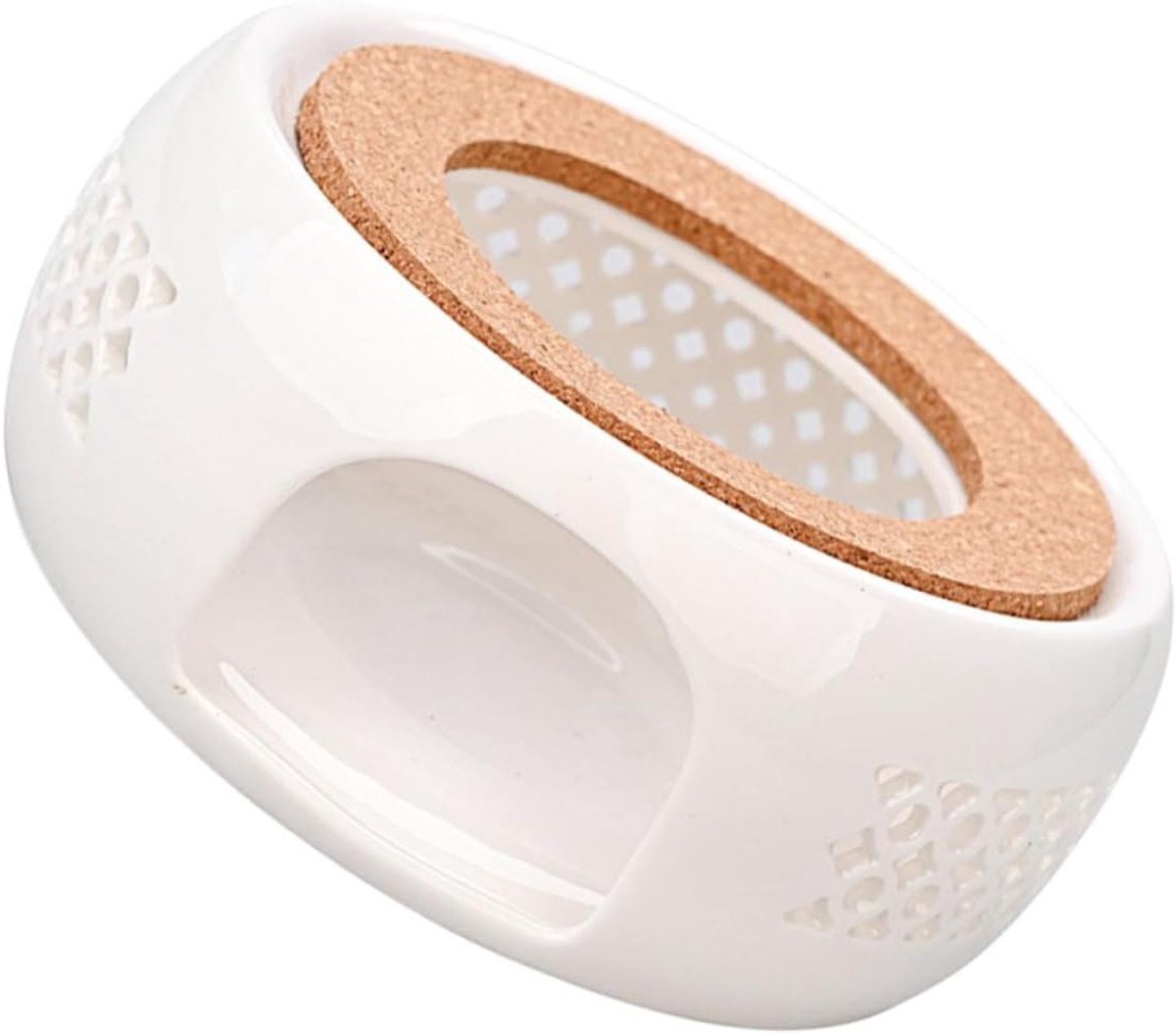 Theepot Warmer - Thee Warmhouder - Thee Warm Houden - Hol Ontwerp - 14.5 x 14.5 x 6 cm - Wit