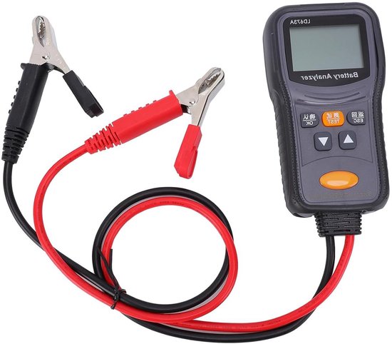 Auto Accutester - Batterij Analysator - Voertuig Onderhoud - 12V 24V Compatibel - 66 Cm Kabels - Zwart