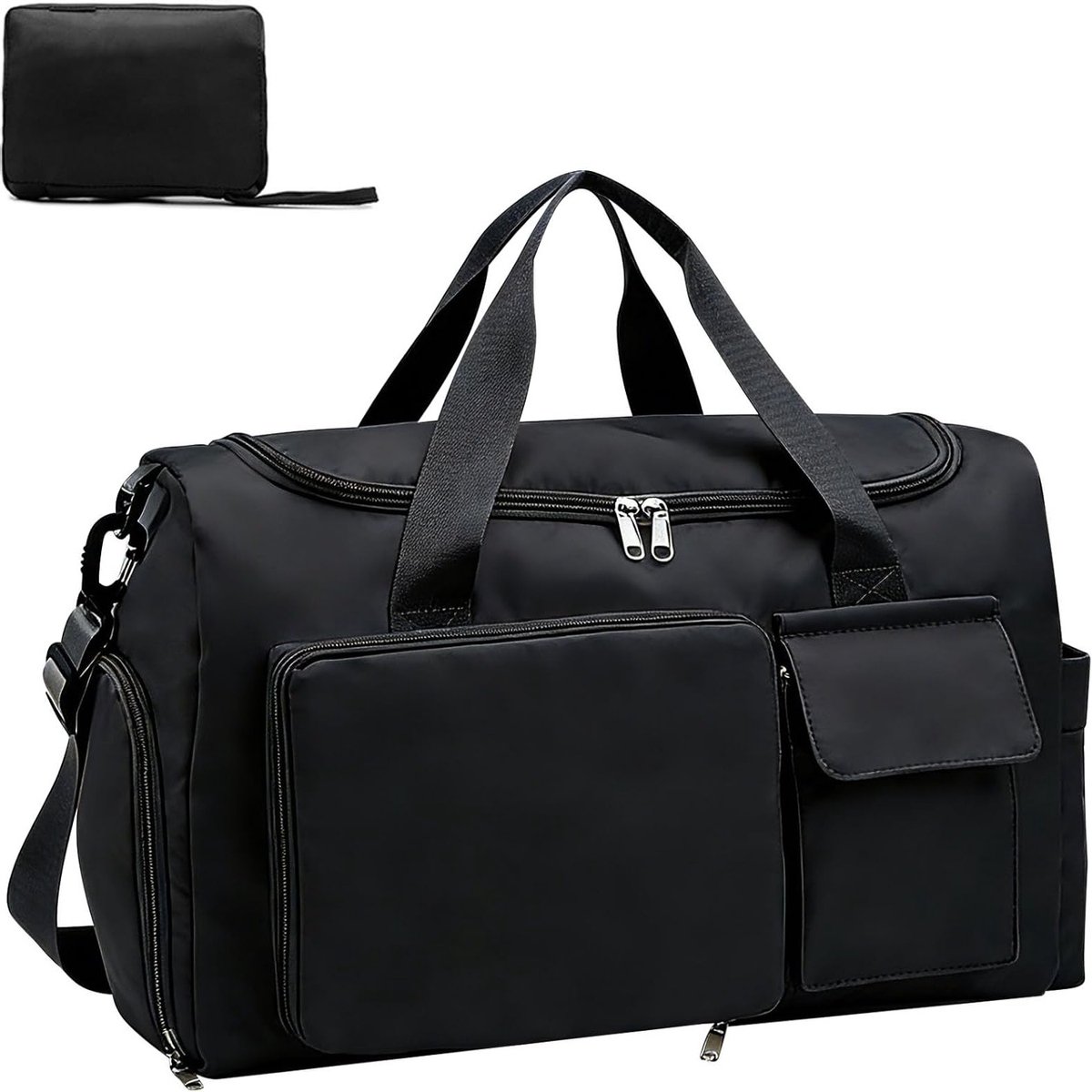 Handbagel - Reistas Weekendtas - Reizen Onder Zetel - Nat & Schoen Compartiment - 40x30x20 cm - Zwart