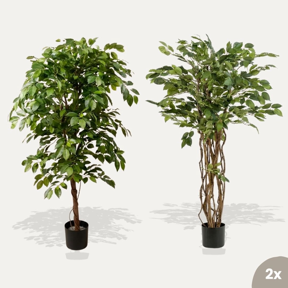 Ficus Deluxe set - 2 stuks - Kunstplanten - Bundelset