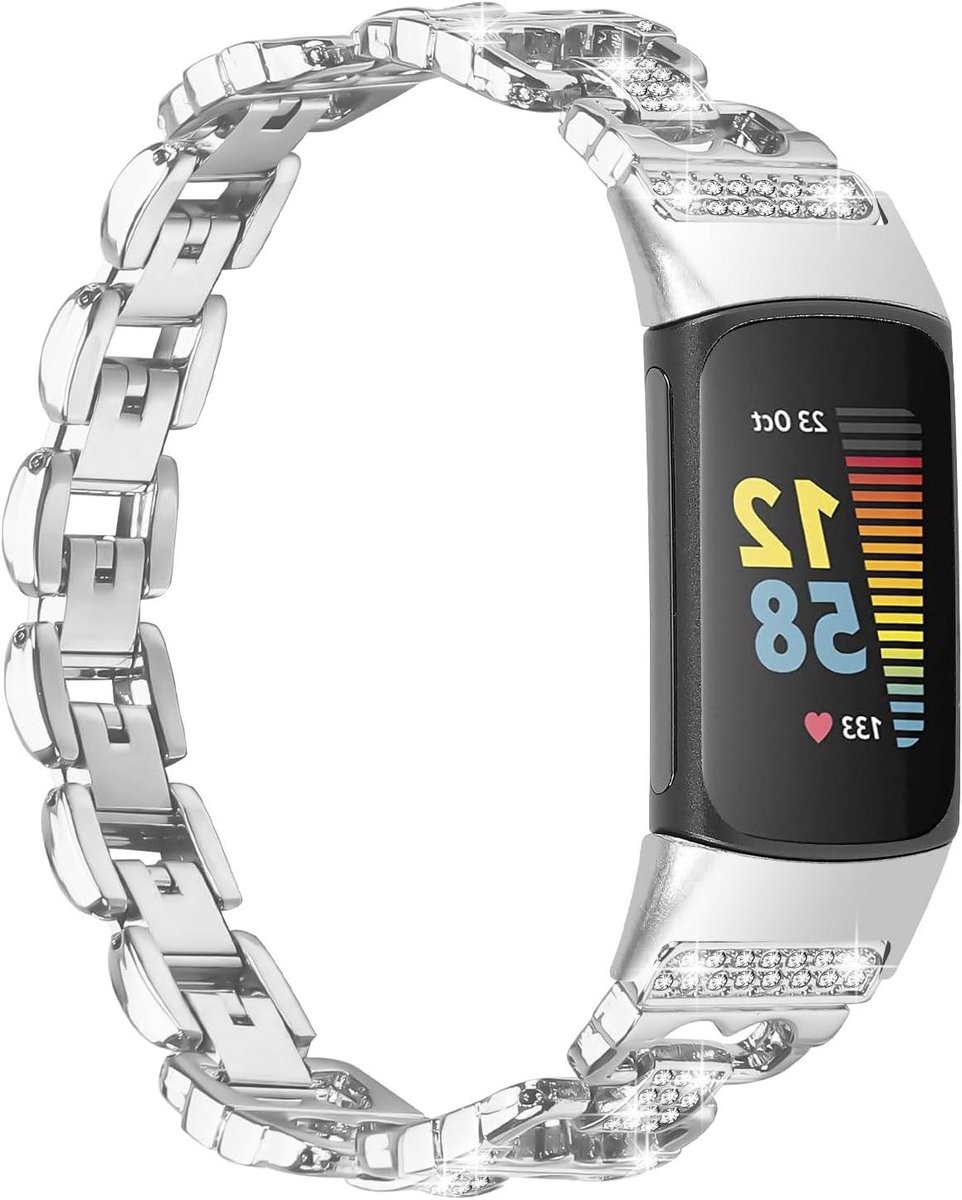 Metalen Band Fitbit Charge 6 - RVS Armband Smartwatch - Dagelijks Gebruik - Verstelbare Metalen Sluiting - 140-207 mm polsomtrek