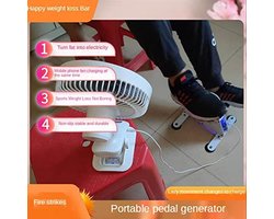 Pedaal Generator - Hometrainer Lader - Energie Opwekken - Dubbele USB Uitgang - 100W - Zwart