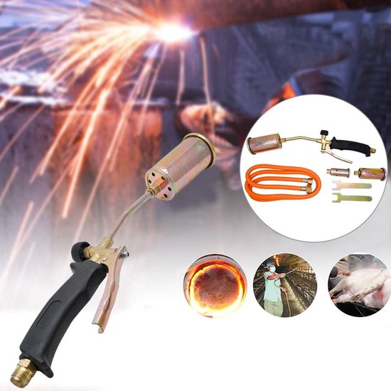 Propaan Brander - Soldeerbrander Gassoldeerapparaat - Dakwerken Verwarmen Lassen - Inclusief Gasslang - 200 cm slang - Zilver — afbeelding 2