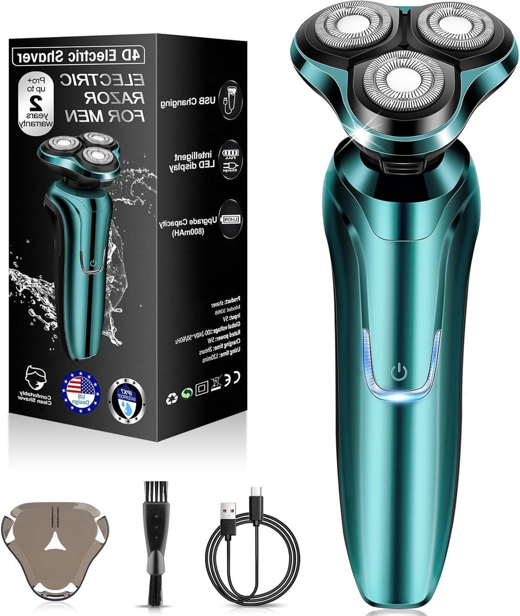 Elektrisch Scheerapparaat - Shaver Heren - Glad Scheren - 3D Flexibele Scheerkoppen - 100 gram - Zwart