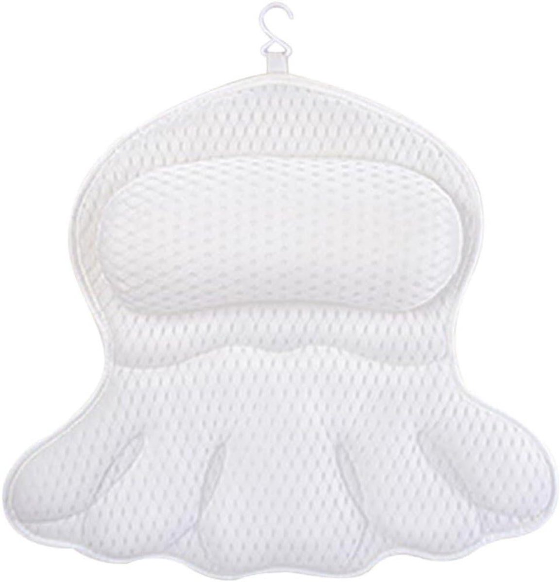 Badkussen - Badkussen neksteun - Ontspannen in bad - Zachte 4D-gaasstof - 20 x 18.5 inch - Wit