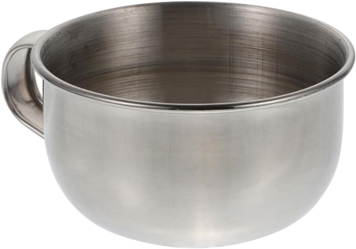 Scheerkom Heren - Scheermok Bakje - Baardverzorging - Roestvrij Staal - 10x8.5cm - Zilver