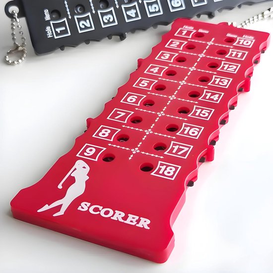 Golf Scoreteller Set - Handteller Slagenteller - Score Bijhouden - Compact Clip-On - 2 Stuks - Rood en Zwart van GOLF — afbeelding 2