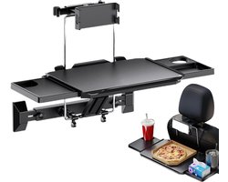 Achterbank Tafel - Reistafel Auto - Eten en Werken - Opvouwbaar Ontwerp - 39.8 x 38.8 cm - Zwart