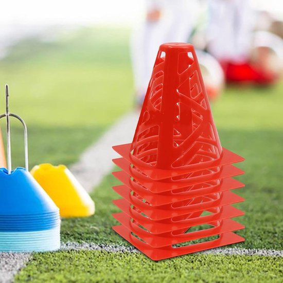 Trainingskegels Set - Markeer Kegels - Sport Training - Duurzaam PE Materiaal - 10 Stuks - Meerkleurig — afbeelding 2