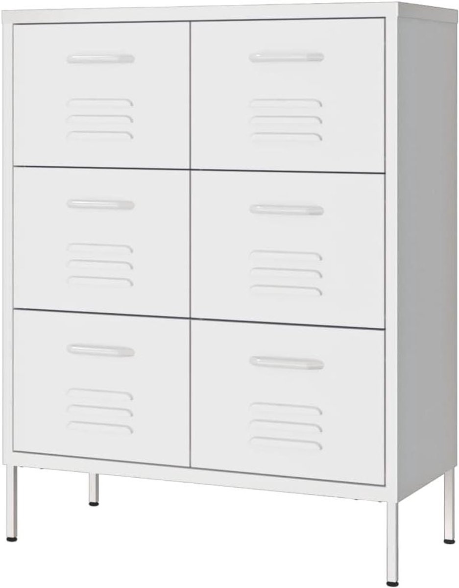 Ladekast Staal - Opbergkast - Ruimte Organiseren - Roestvrij Staal - 80x35x1015 cm - Wit