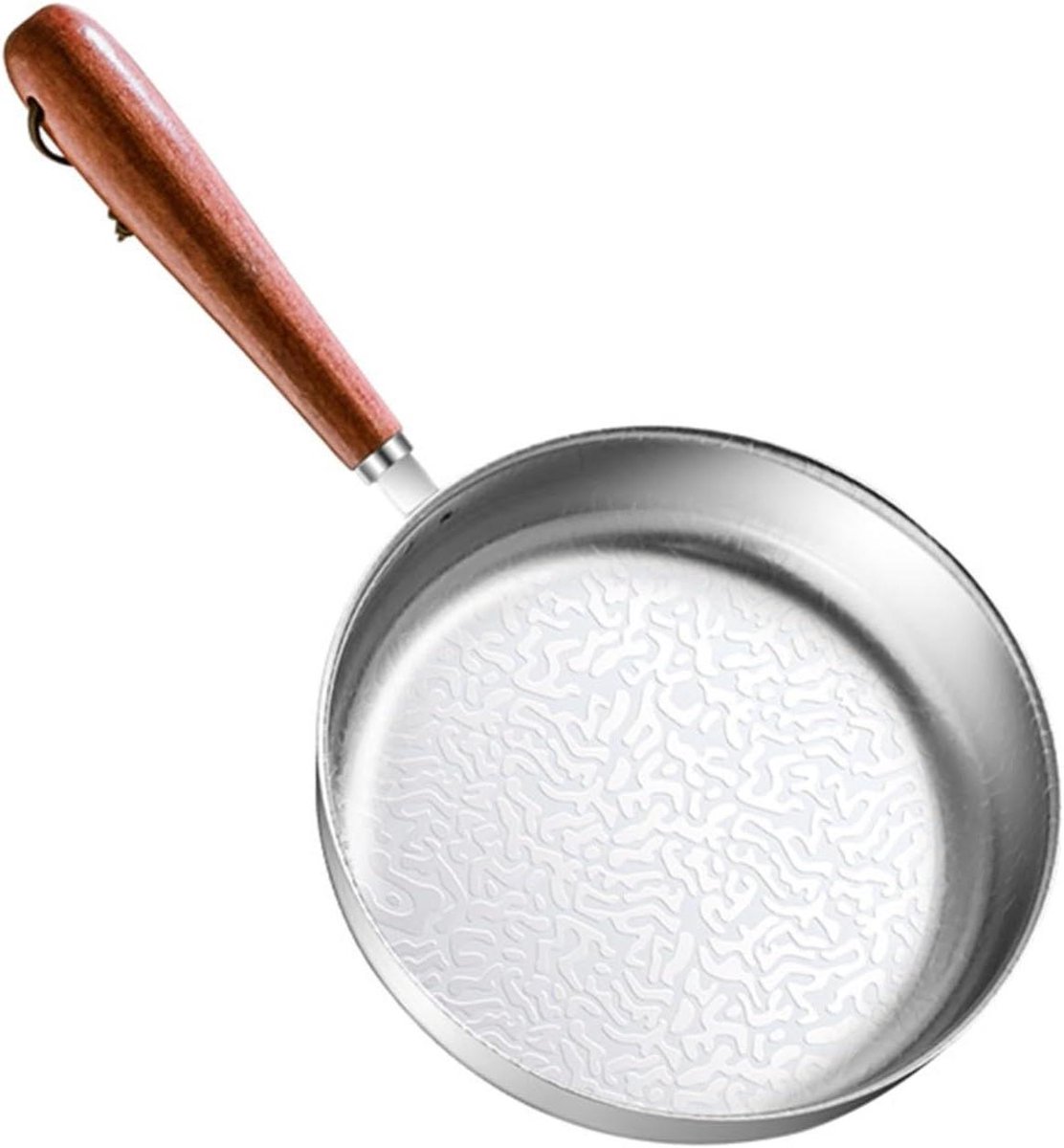 Kleine koekenpan - Mini pan - Koken voor één - Sneeuwvlokpatroon - 12 cm - Zilver