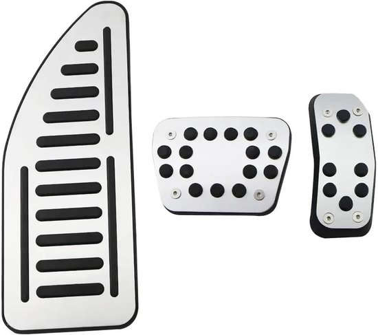 Pedaal Set Auto - Gaspedaal Covers - Verbeterde Grip - Hitte Koude Bestendig - AT MT Opties - Zilver Zwart — afbeelding 2