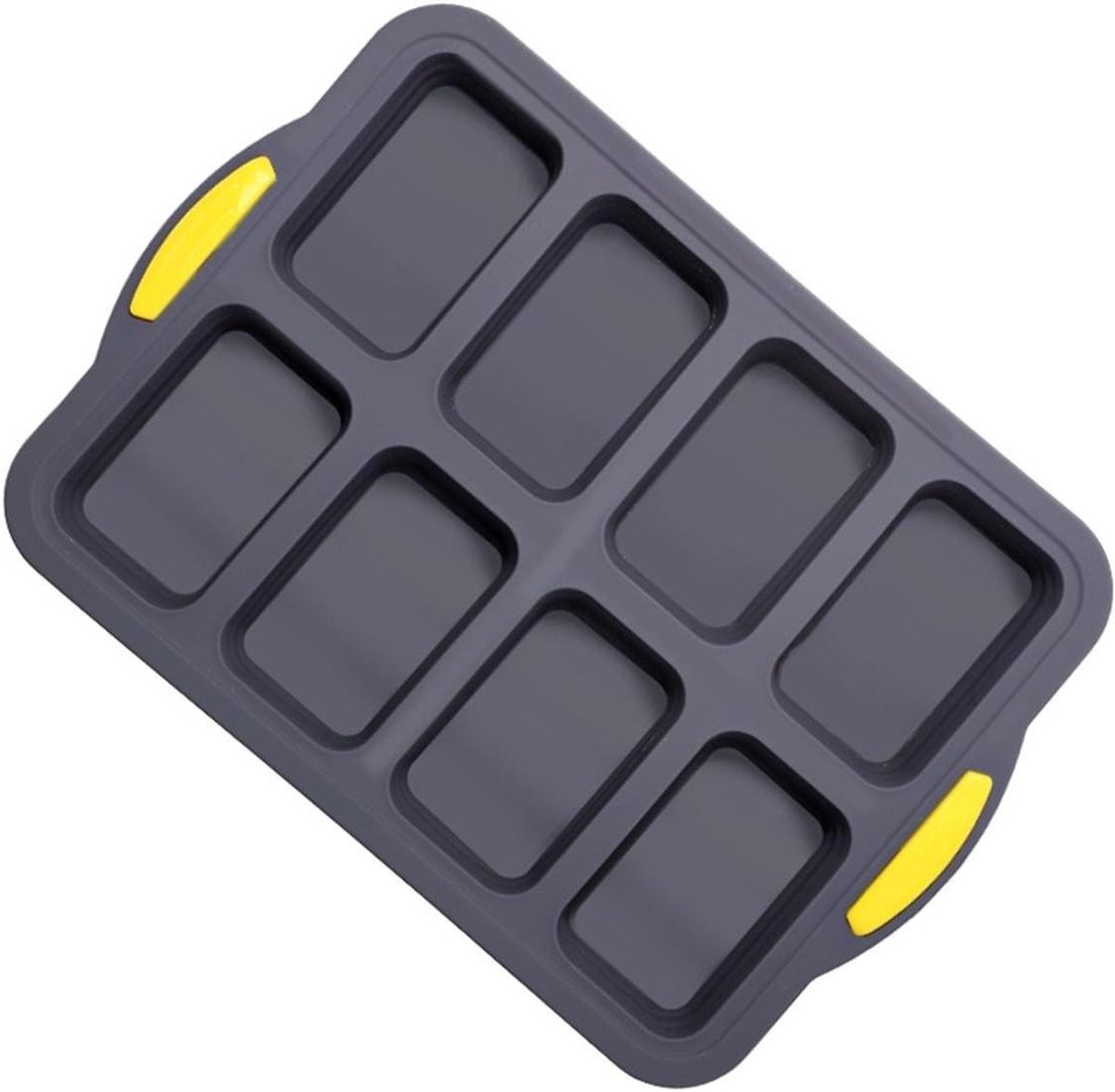 Siliconen Broodpan - Bakvorm 8 Holtes - Zelf Bakken - Metalen Frame - 35 x 25 cm - Grijs