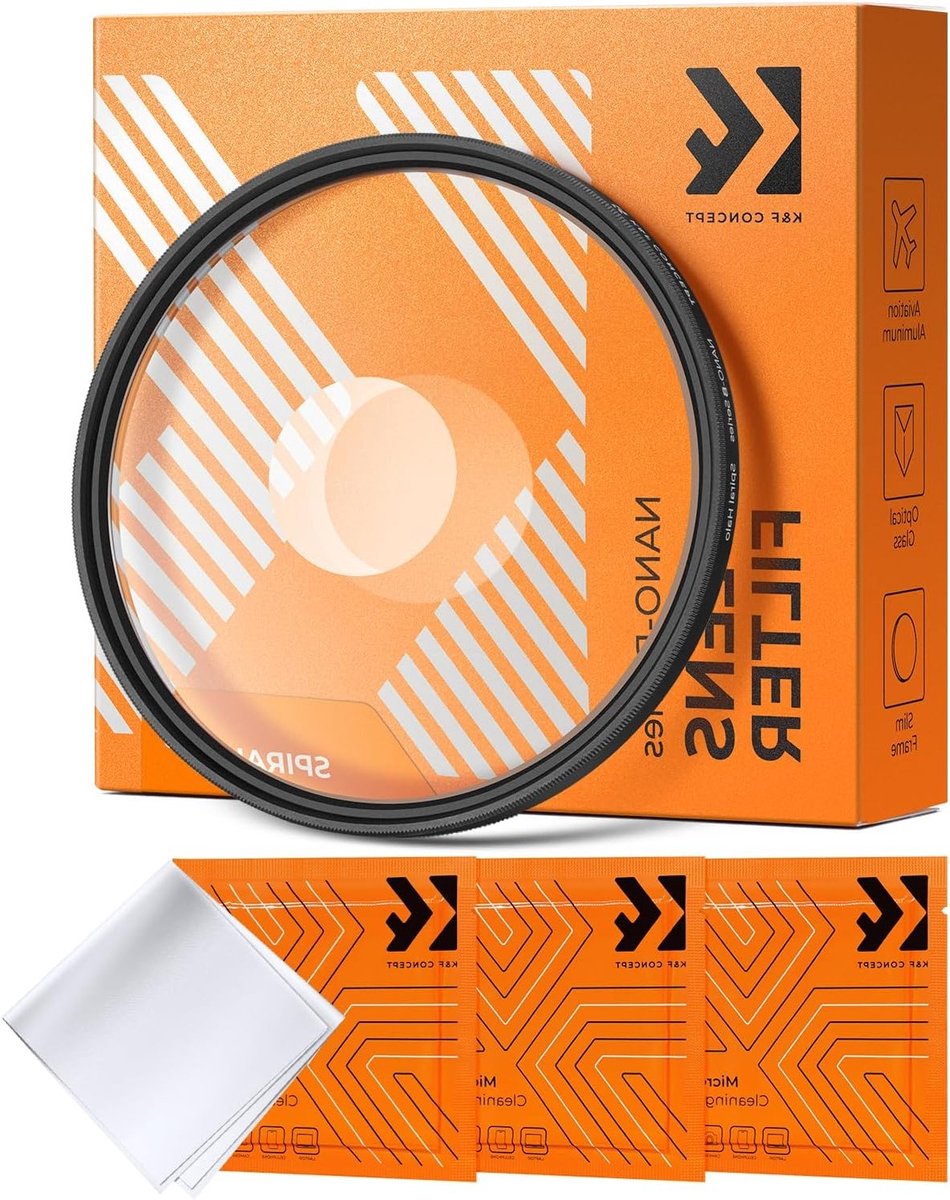 Nano-Basis Halo Spiral Filter Effect - Prismatisch Optisch Glas Speciale Effecten Filter met 3 Reinigingsdoeken en Circulaire Verstoorde Halo Effecten voor Creatieve Fotografie