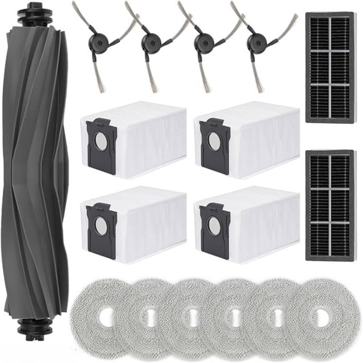 17stuks - accessoireset - stofzuigerzakken -geschikt voor dreame X40 PRO/X40Ultra/L40 Ultra - 1x hoofdrolborstel, 4 x stofzak, 4 x zijborstels, 2 x filter, 6x dweildoeken