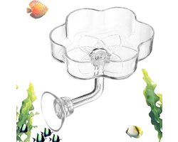 Aquarium Voederbak - Voederschaal Vissen - Voer Aquarium Dieren - Bloemvormig Ontwerp - 6 x 6 x 4 cm - Transparant
