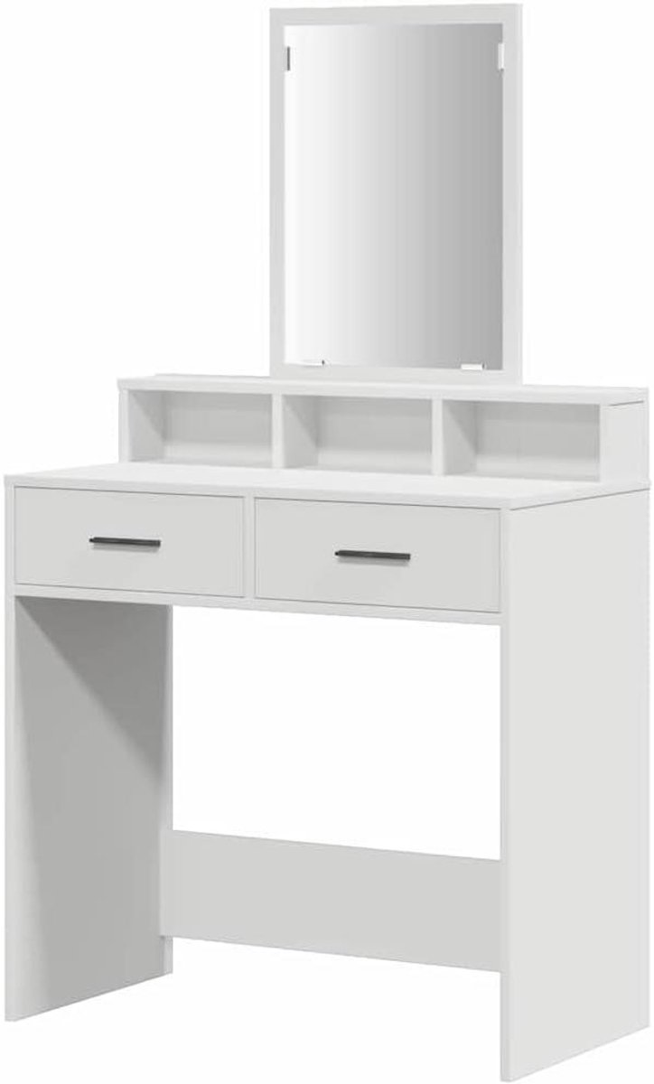 Toilettafel - Kaptafel Make-uptafel - Slaapkamer Organisatie - Met Spiegel Laden - 79 x 41 x 140 cm - Wit