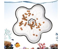 Aquarium Voedingsschotel - Voederbakje Vis - Georganiseerd Voeren - Bloemvormig Ontwerp - 6 x 6 x 4 cm - Transparant