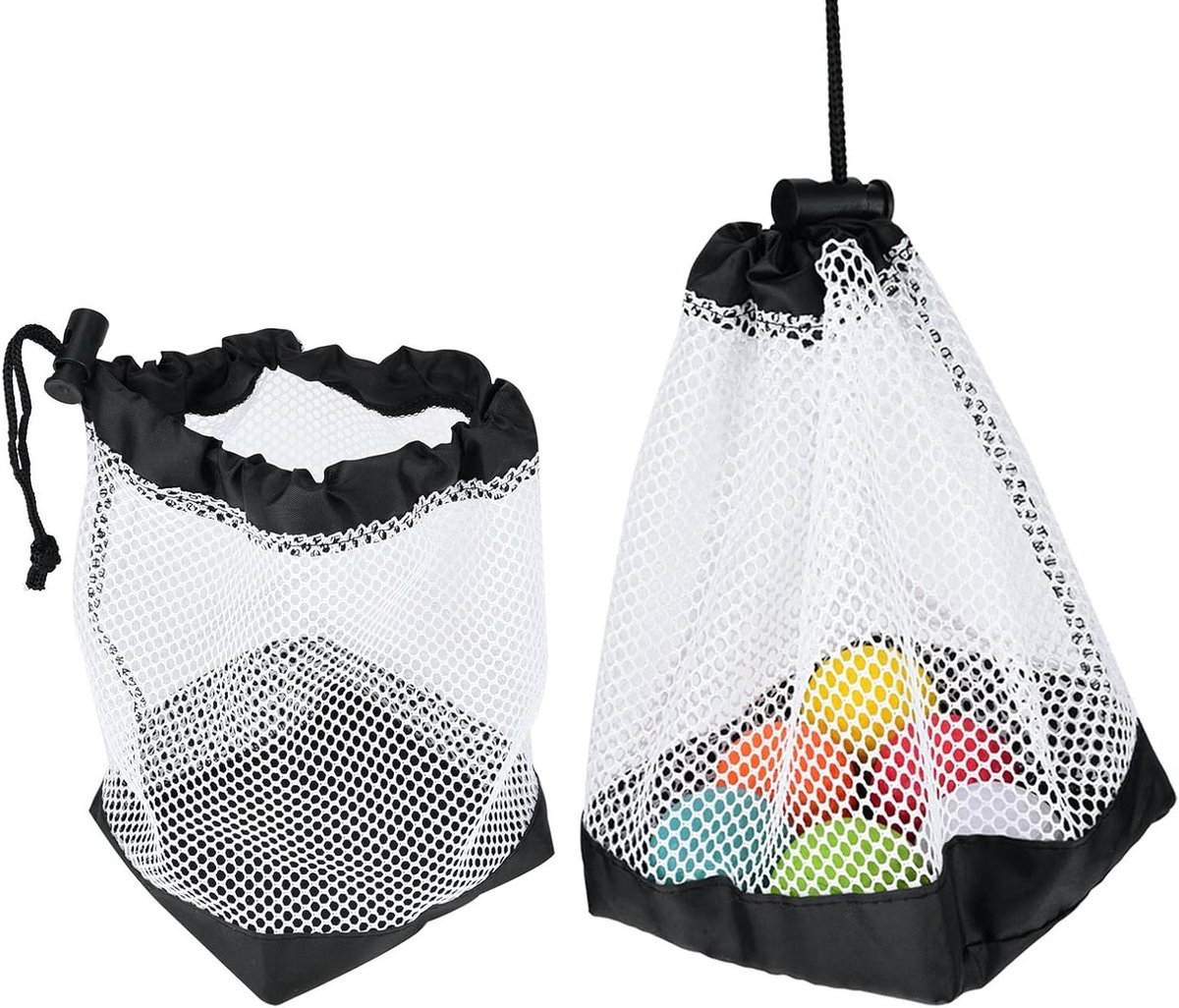 Golfballen Opbergzakken - 2 Stuks Nylon Mesh Trekkoord Tassen voor 36 Golfballen, Ideaal voor Organisatie en Tennis Accessoires