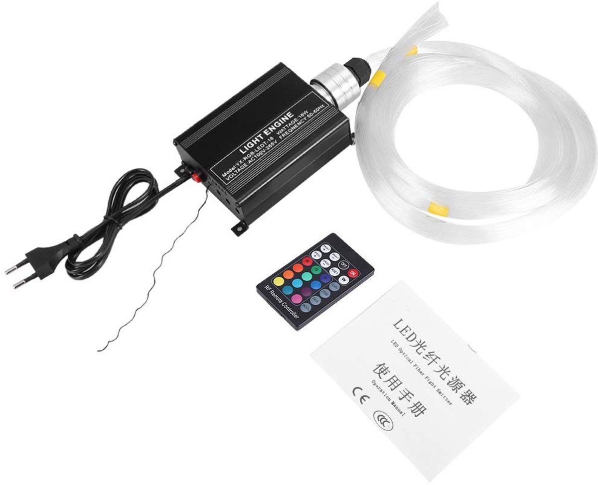 Dailygoody - OmGoods - Dailygoody - 16 W LED Plafond Verlichting - Decor Kit - Inclusief Afstandsbediening - Glasvezel Kabels - Geschikt voor Auto en Huisdecoratie