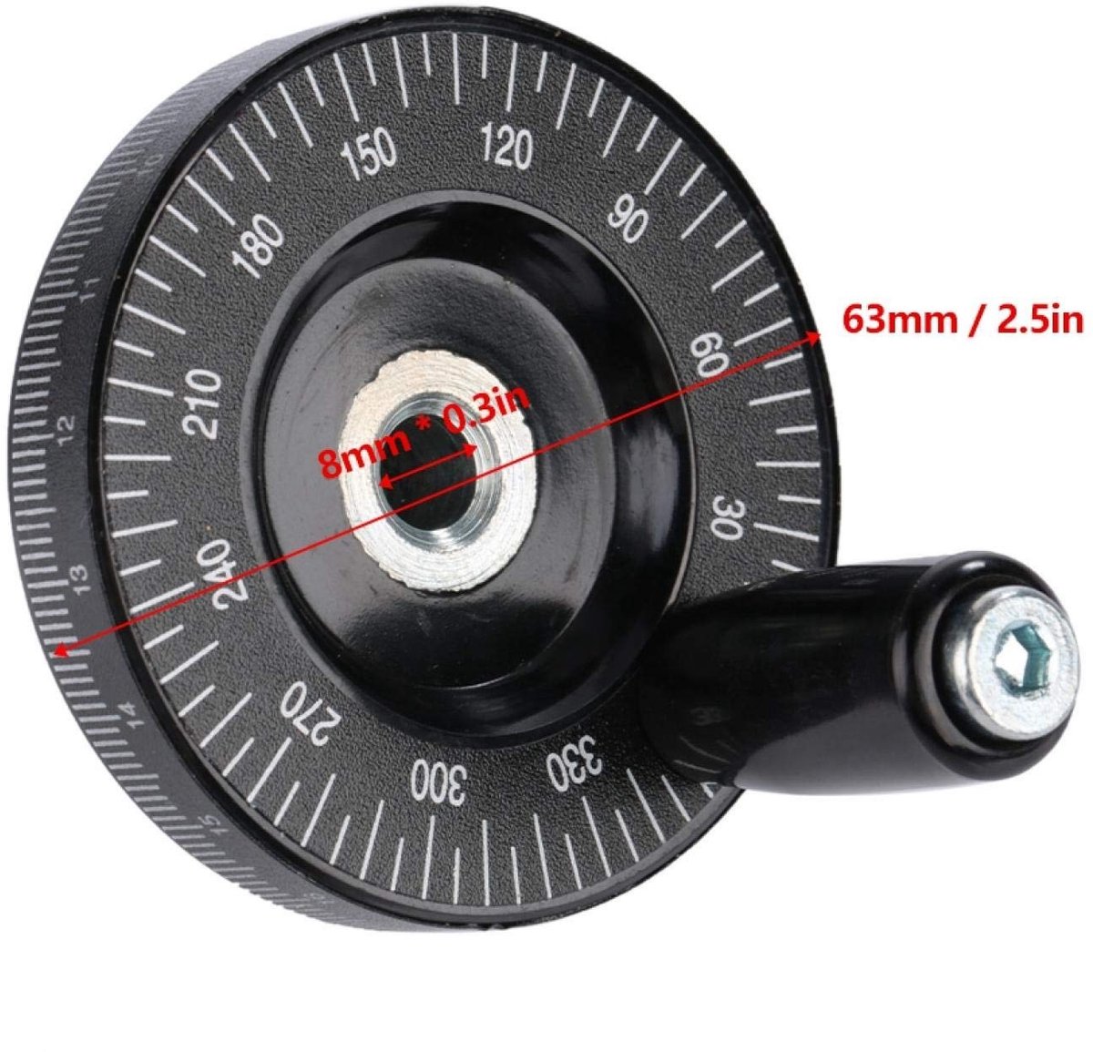 Dailygoody - Rond duurzaam handwiel - Massief schaalhandwiel - Handig in gebruik - 7 x 2 x 2 cm - Geschikt voor industriële werktuigmachines - Ho
