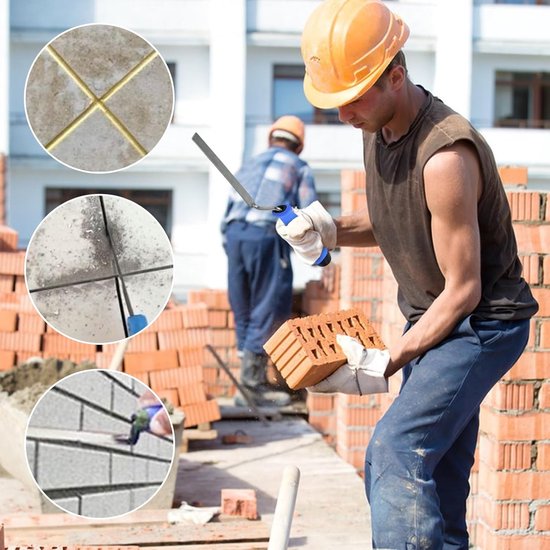 Cement Troffel Set - Voegspaan Baksteen - Pleisteren en Voegen - 4-Delig RVS - Verschillende Maten - Zilver — afbeelding 3