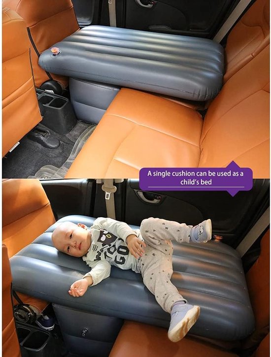Auto Matras - Opblaasbaar Slaapbed - Reizen en Kamperen - Vult Achterbank Ruimte - 100x60x15 cm - Grijs — afbeelding 5