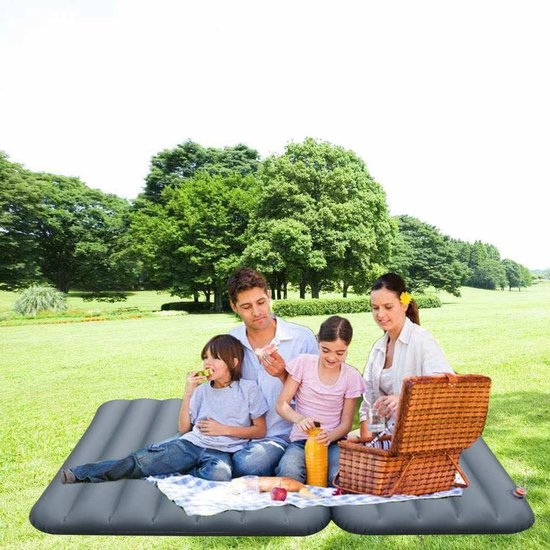 Auto Matras - Opblaasbaar Slaapbed - Reizen en Kamperen - Vult Achterbank Ruimte - 100x60x15 cm - Grijs — afbeelding 2