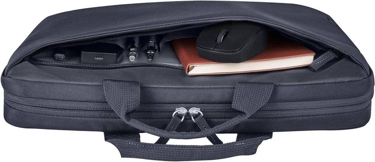 Laptoptas - Aktetas Schoudertas - Laptop Beschermen - Gevoerd Laptopvak - 36 cm - Grijs